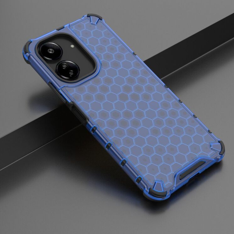 Защитный чехол Deexe Honeycomb Series для Xiaomi Redmi 13C / Poco C65 - Blue: фото 2 из 5