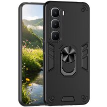 Захисний чохол Deexe Hybrid Shell для Infinix Hot 60 Pro - Black: фото 1 з 7