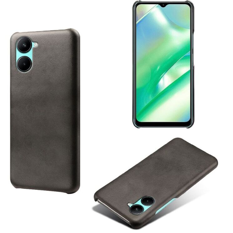 Захисний чохол Deexe Leather Back Cover для Realme C33 - Black: фото 2 з 4
