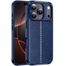 Захисний чохол Deexe Leather Cover для Apple iPhone 17 Pro Max - Blue: фото 1 з 6