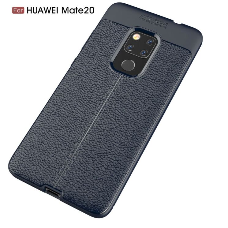 Защитный чехол Deexe Leather Cover для Huawei Mate 20 - Dark Blue: фото 2 из 10