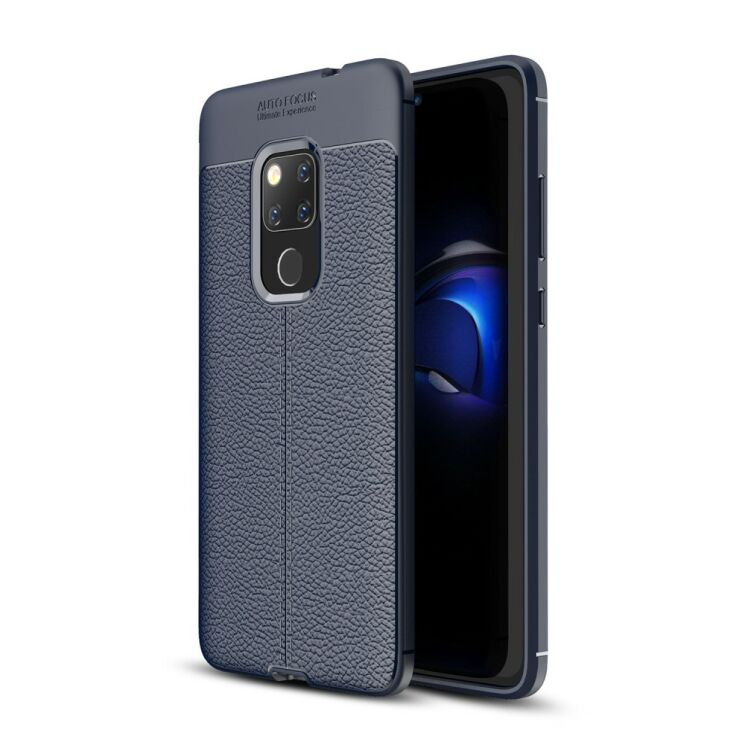 Защитный чехол Deexe Leather Cover для Huawei Mate 20 - Dark Blue: фото 1 из 10
