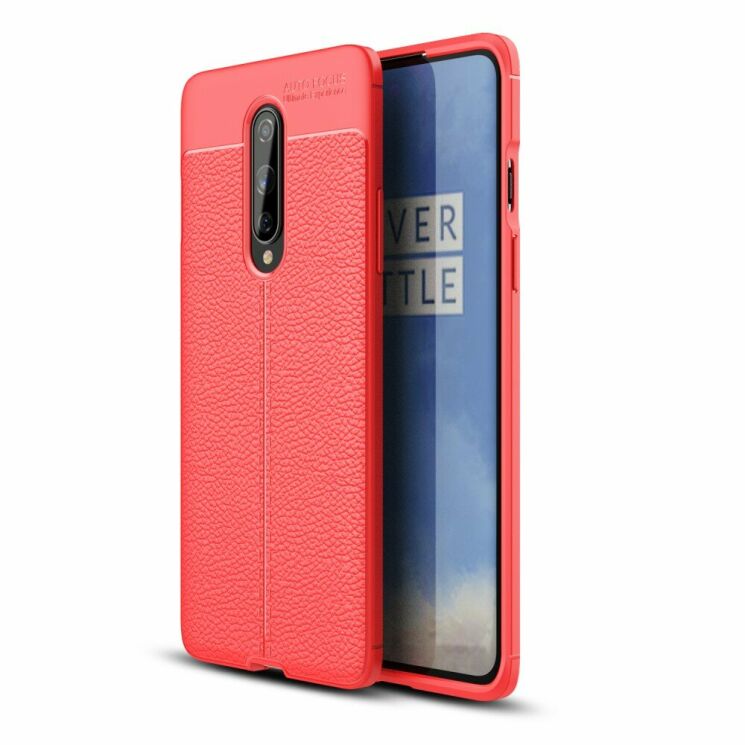 Захисний чохол Deexe Leather Cover для OnePlus 8 - Red: фото 1 з 11