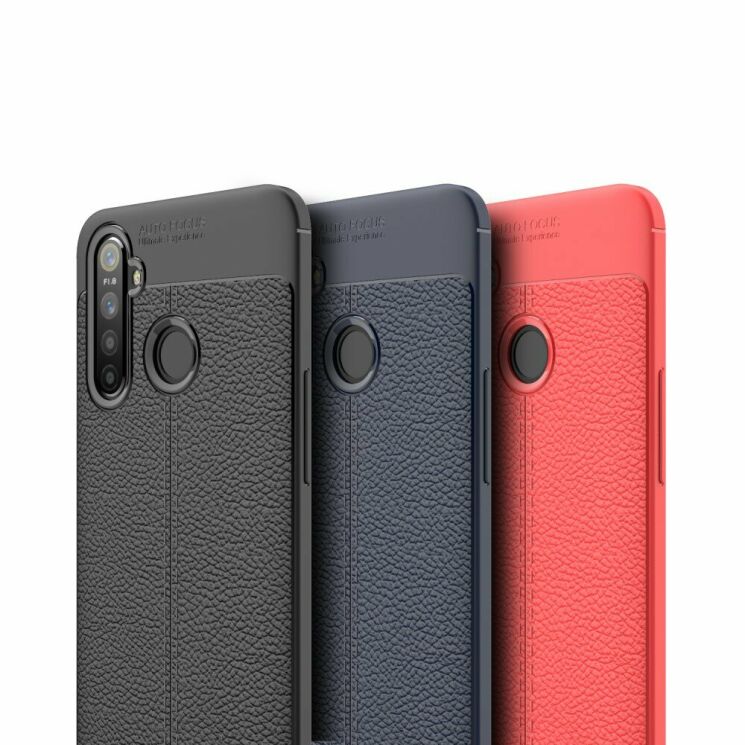 Защитный чехол Deexe Leather Cover для Realme 5 Pro / Realme Q - Black: фото 8 из 11