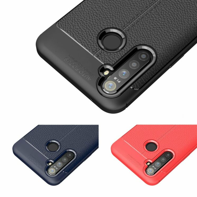 Защитный чехол Deexe Leather Cover для Realme 5 Pro / Realme Q - Black: фото 7 из 11