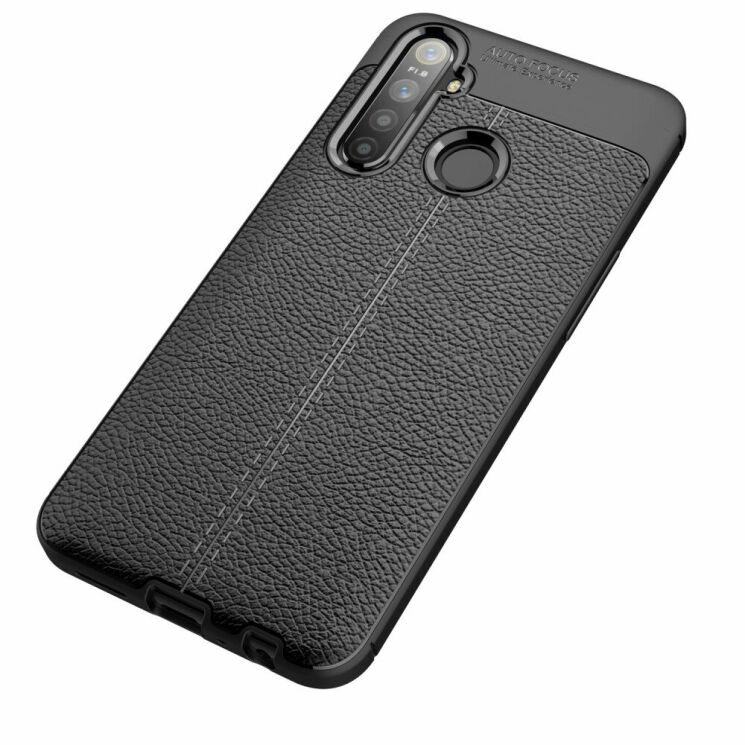 Защитный чехол Deexe Leather Cover для Realme 5 Pro / Realme Q - Black: фото 6 из 11