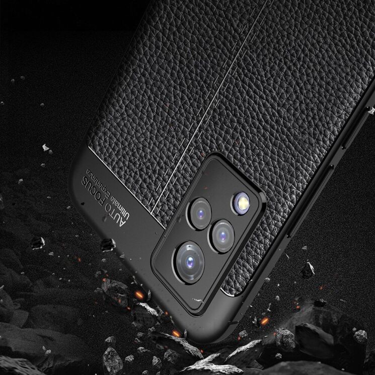 Защитный чехол Deexe Leather Cover для VIVO V21 - Blue: фото 5 из 9