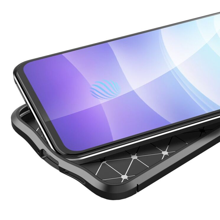 Защитный чехол Deexe Leather Cover для VIVO V21 - Blue: фото 6 из 9