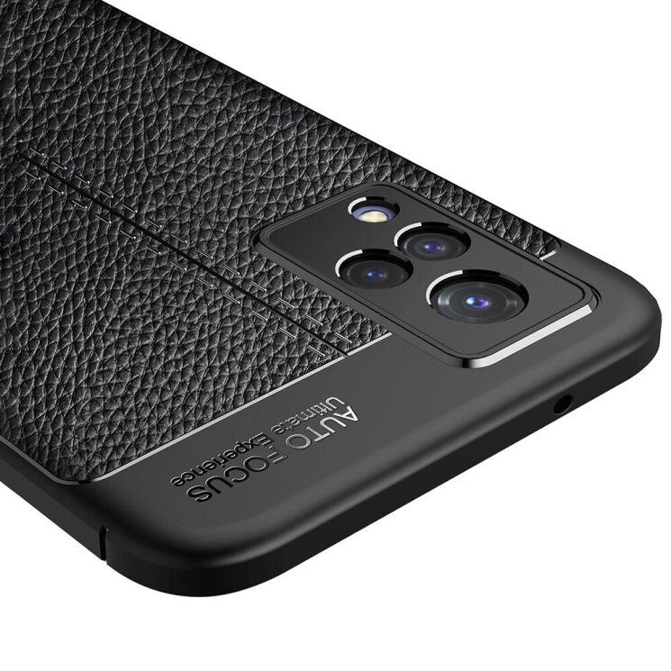Защитный чехол Deexe Leather Cover для VIVO V21 - Blue: фото 7 из 9