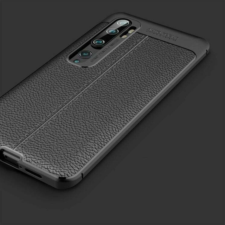 Захисний чохол Deexe Leather Cover для Xiaomi Mi Note 10 Pro - Black: фото 12 з 15