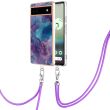 Защитный чехол Deexe Marble Case with Strap для Google Pixel 6a - Purple (293646V)