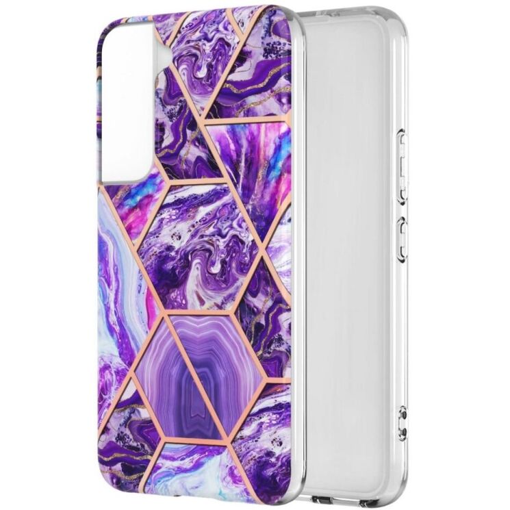 Защитный чехол Deexe Marble Pattern для Samsung Galaxy S22 - Dark Purple: фото 1 из 4