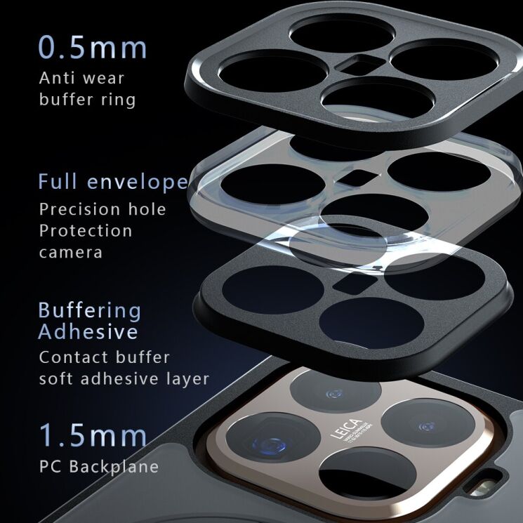Захисний чохол Deexe Matte Skin Kickstand with MagSafe для OnePlus 15T - Transparent Black: фото 9 з 10