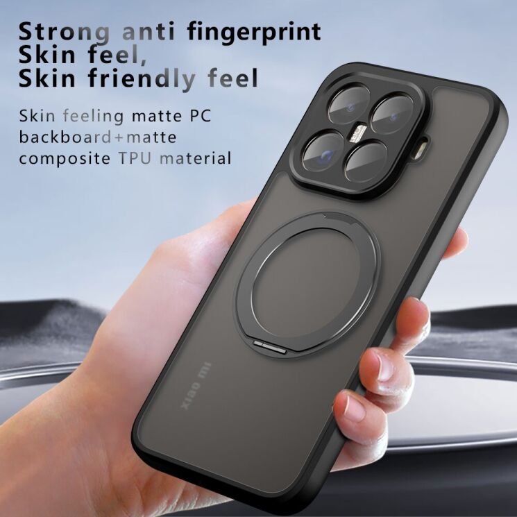 Захисний чохол Deexe Matte Skin Kickstand with MagSafe для OnePlus 15T - Transparent Black: фото 7 з 10