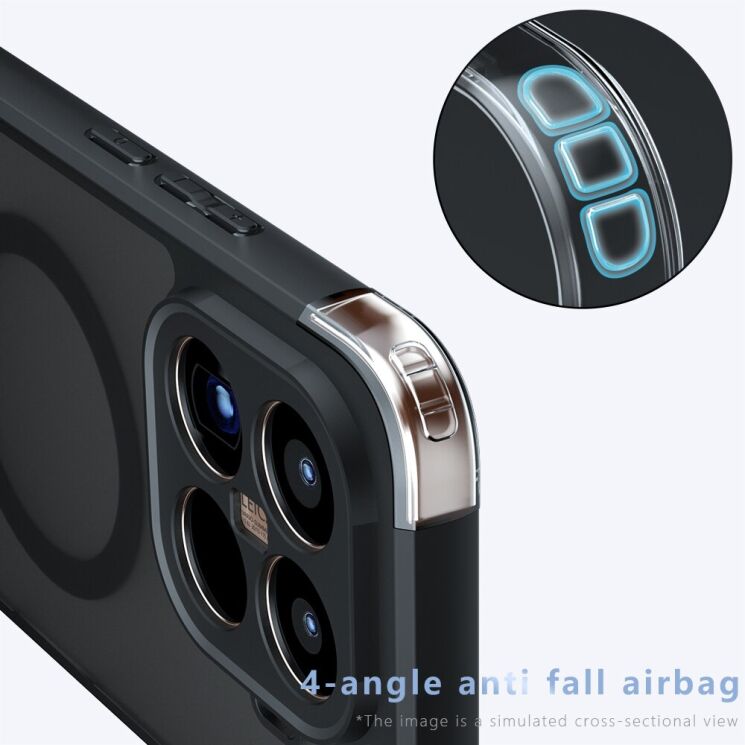 Захисний чохол Deexe Matte Skin Kickstand with MagSafe для OnePlus 15T - Transparent Black: фото 4 з 10