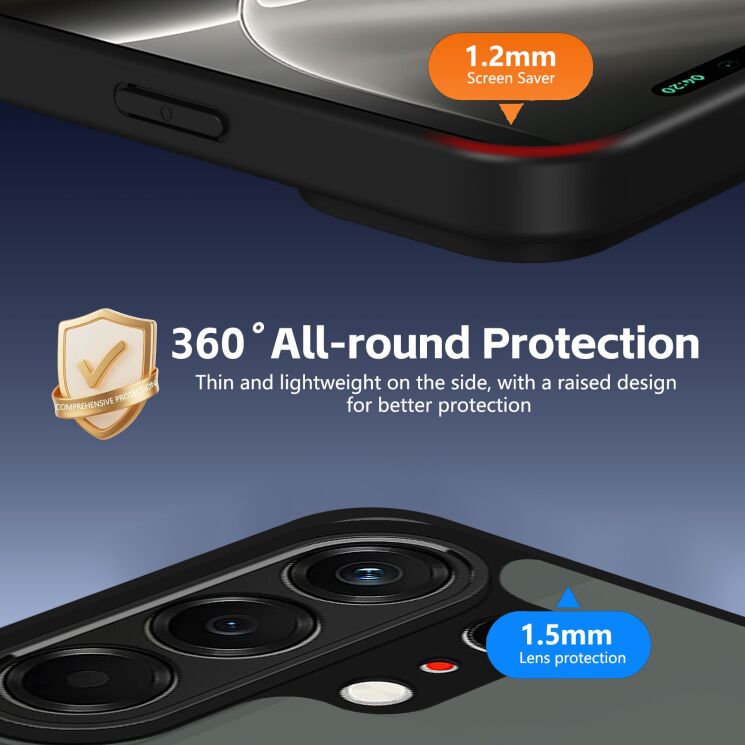 Захисний чохол Deexe Matte Skin Kickstand with MagSafe для TECNO Camon 50 - Black: фото 6 з 8