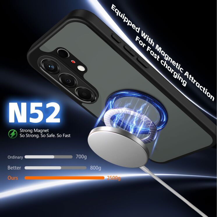 Захисний чохол Deexe Matte Skin Kickstand with MagSafe для TECNO Camon 50 - Black: фото 4 з 8