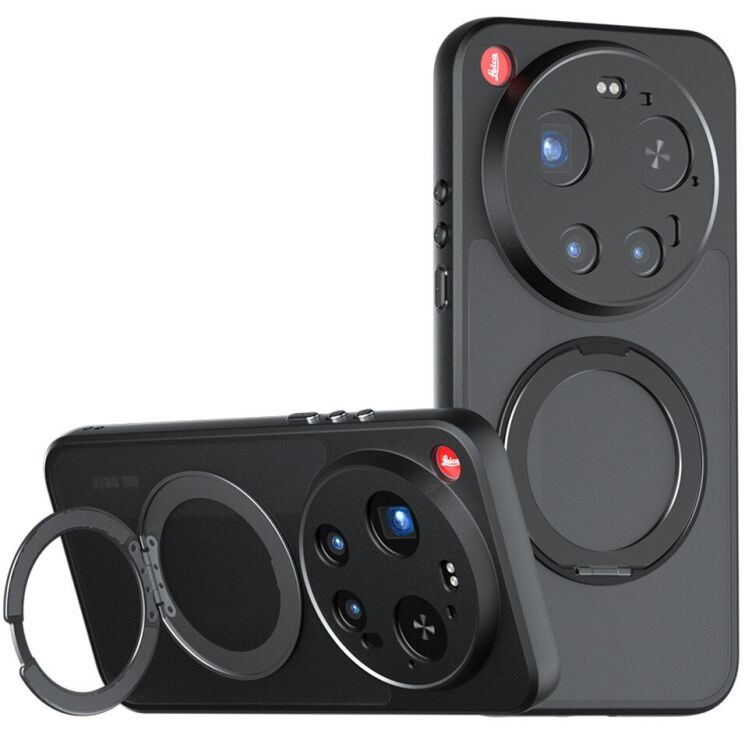 Защитный чехол Deexe Matte Skin Kickstand with MagSafe для Xiaomi 17 Ultra - Black: фото 1 из 13