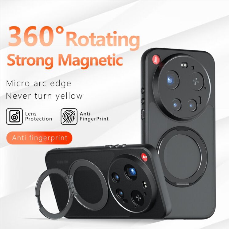 Защитный чехол Deexe Matte Skin Kickstand with MagSafe для Xiaomi 17 Ultra - Black: фото 4 из 13