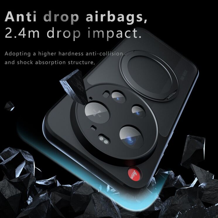 Защитный чехол Deexe Matte Skin Kickstand with MagSafe для Xiaomi 17 Ultra - Black: фото 6 из 13