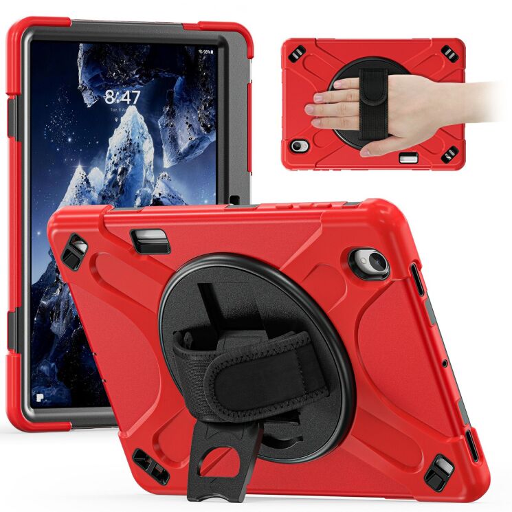 Защитный чехол Deexe Rotation Hybrid для Samsung Galaxy Tab S12 Plus - Red: фото 1 из 10