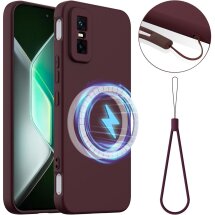 Защитный чехол Deexe Silicone Case with MagSafe для Infinix GT 30 Pro - Wine Red: фото 1 из 9