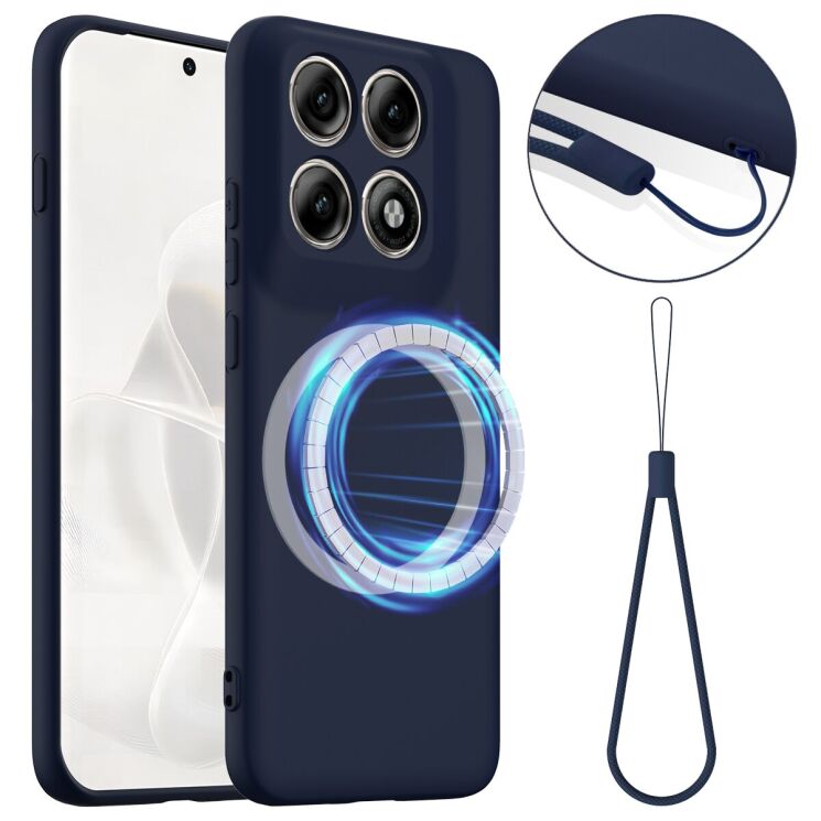 Защитный чехол Deexe Silicone Case with MagSafe для Motorola Edge 70 Pro - Dark Blue: фото 1 из 9