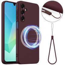 Защитный чехол Deexe Silicone Case with MagSafe для Samsung Galaxy A26 (A266) - Wine Red: фото 1 из 8