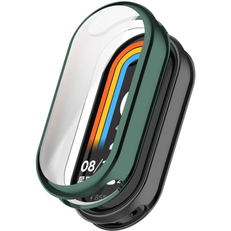 Защитный чехол Deexe Silicone Frame для Xiaomi Mi Smart Band 8 / 9 - Green: фото 1 из 8