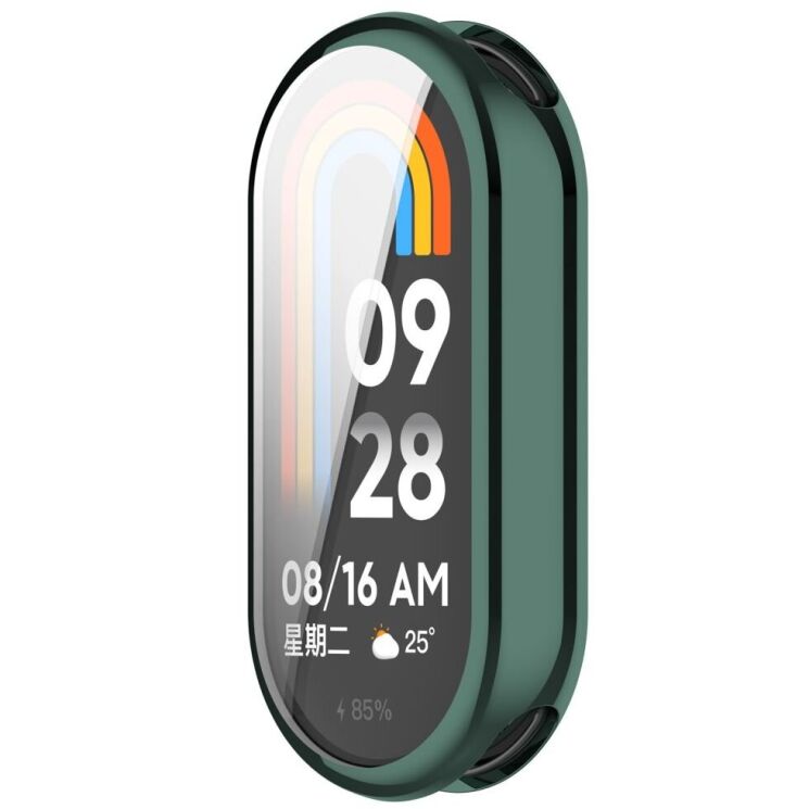 Защитный чехол Deexe Silicone Frame для Xiaomi Mi Smart Band 8 / 9 - Green: фото 2 из 8
