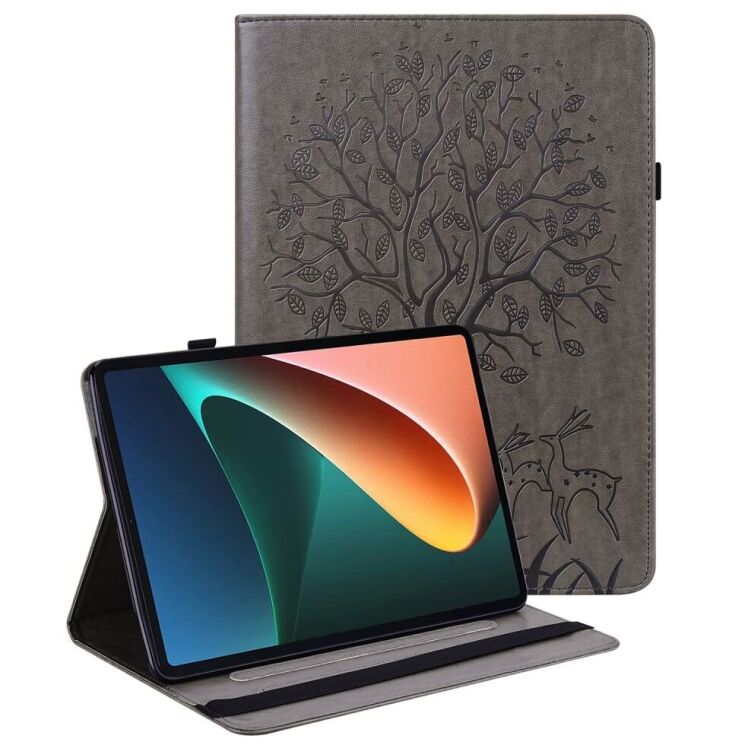 Защитный чехол Deexe Tree Print для Xiaomi Pad 5 / 5 Pro - Grey: фото 1 из 12