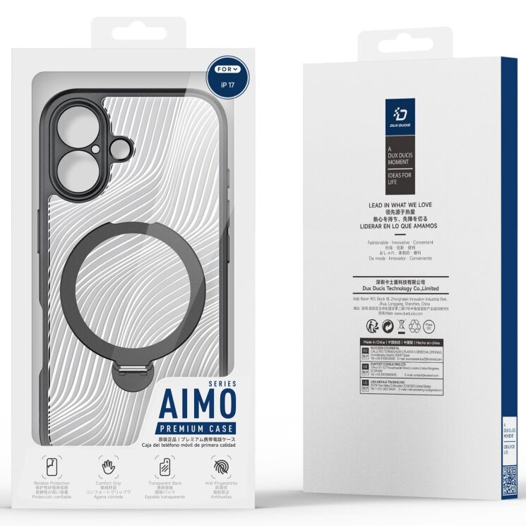 Защитный чехол DUX DUCIS Aimo Mag Series with Folding Stand для Apple iPhone 17 - Black: фото 9 из 9