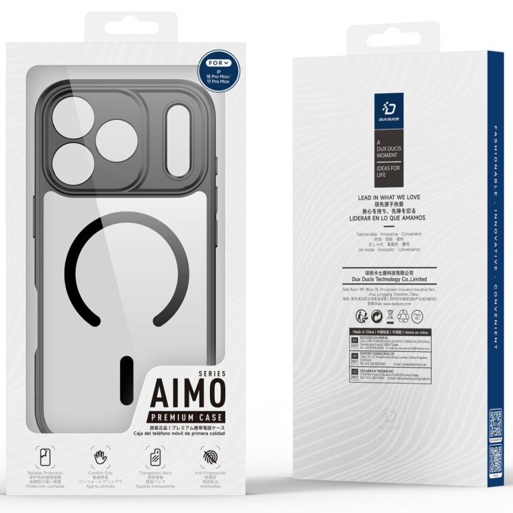 Захисний чохол Dux Ducis Aimo Series (Clear) Magnetic для iPhone 18 Pro Max / 17 Pro Max - Black: фото 10 з 11