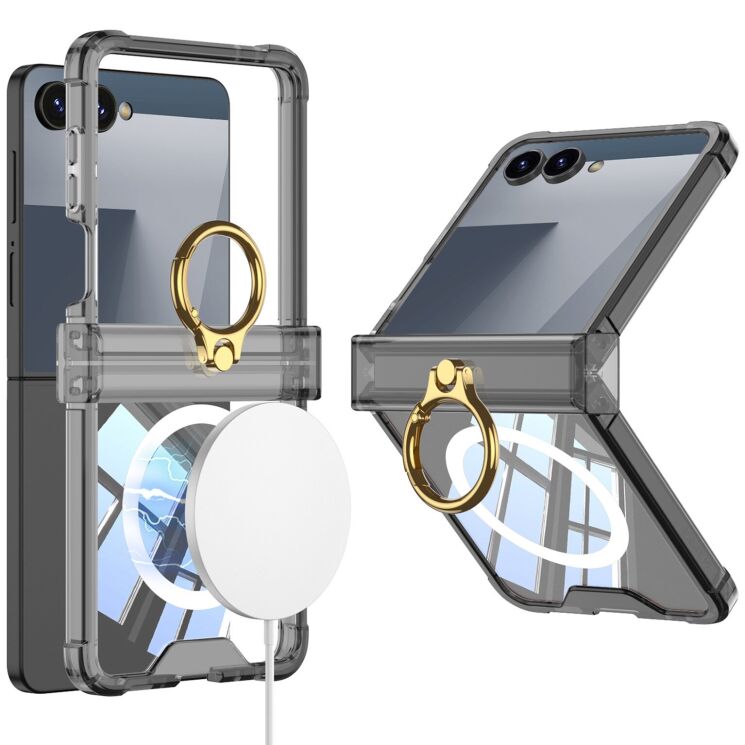 Защитный чехол GKK AirBag Mag with Ring для Samsung Galaxy Flip 7 - Black: фото 1 из 8