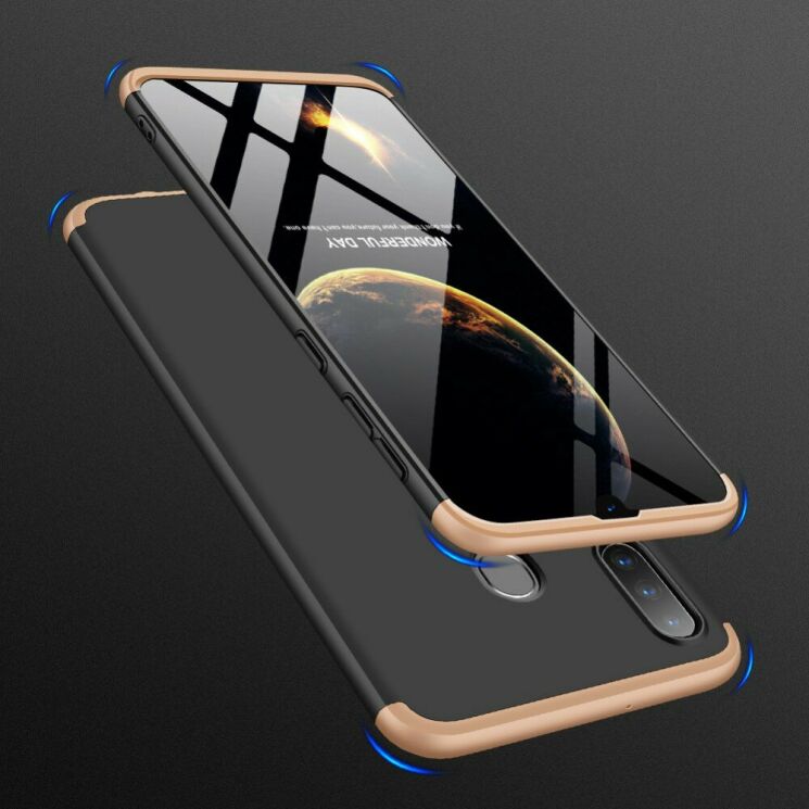 Захисний чохол GKK Double Dip Case для Samsung Galaxy M30 (M305) / A40s - Black / Gold: фото 3 з 9