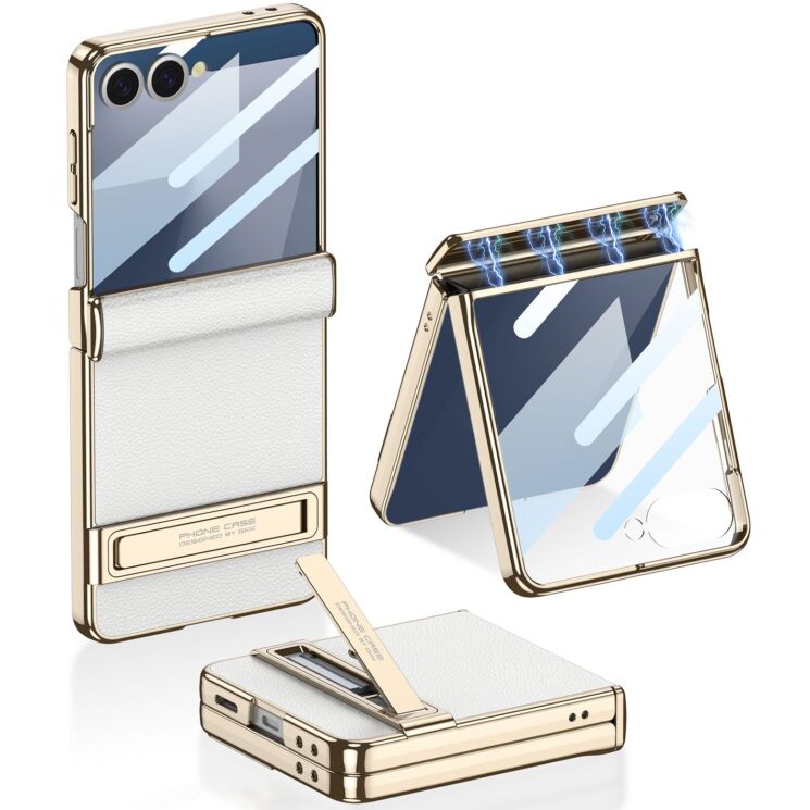 Захисний чохол GKK Hinge Stand для Samsung Galaxy Flip 7 - White: фото 1 з 9