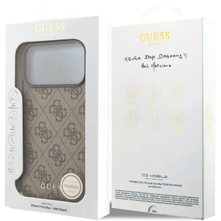 Захисний чохол Guess 4G Charms Collection MagSafe для iPhone 17 Pro Max (GUHMP17XGF4GCW) - Brown: фото 7 з 7