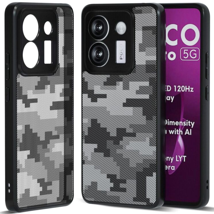 Захисний чохол IBMRS Military для Xiaomi Poco M7 Pro - Grid Camouflage: фото 1 з 7