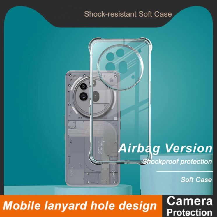 Защитный чехол IMAK Airbag MAX Case для Nothing Phone (3a) Pro - Transparent: фото 4 из 7