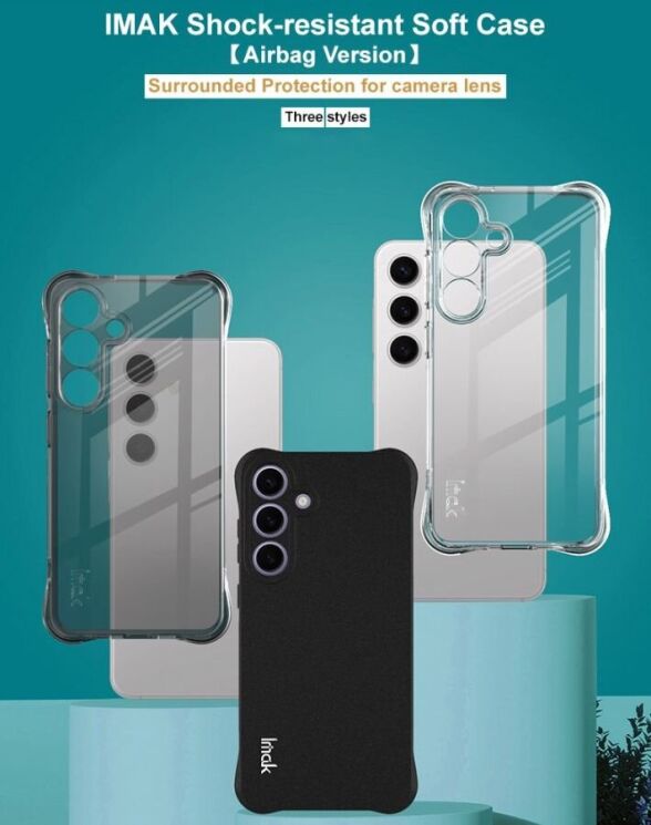Защитный чехол IMAK Airbag MAX Case для Samsung Galaxy S25 Plus (S936) - Transparent: фото 6 из 8