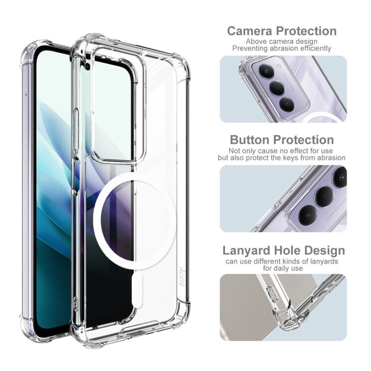 Защитный чехол IMAK Space Shield MagSafe для Xiaomi Redmi 15 - Transparent: фото 6 из 10