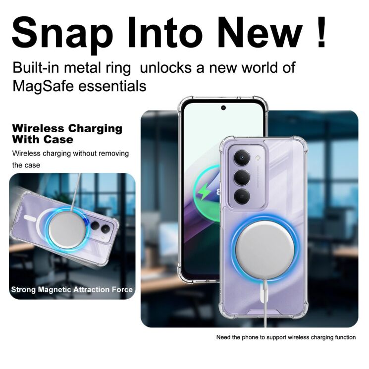 Защитный чехол IMAK Space Shield MagSafe для Xiaomi Redmi 15 - Transparent: фото 8 из 10