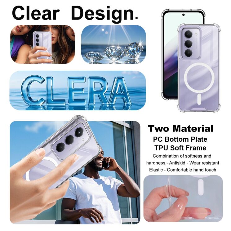 Защитный чехол IMAK Space Shield MagSafe для Xiaomi Redmi 15 - Transparent: фото 7 из 10