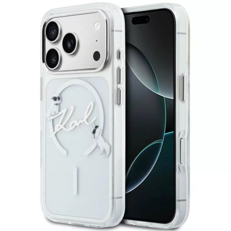 Захисний чохол Karl Lagerfeld Script Logo MagSafe для iPhone 18 Pro / 17 Pro (KLHMP18L5HKSCAH) - Transparent (423741T) Захисний чохол Karl Lagerfeld Script Logo MagSafe для iPhone 18 Pro / 17 Pro (KLHMP18L5HKSCAH) - Transparent: фото 1 з 7