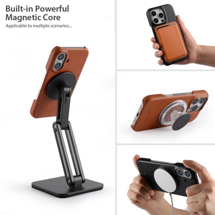 Защитный чехол MELKCO Leather Back Cover (with MagSafe Support) для Apple iPhone 16 Pro Max - Brown: фото 5 из 5
