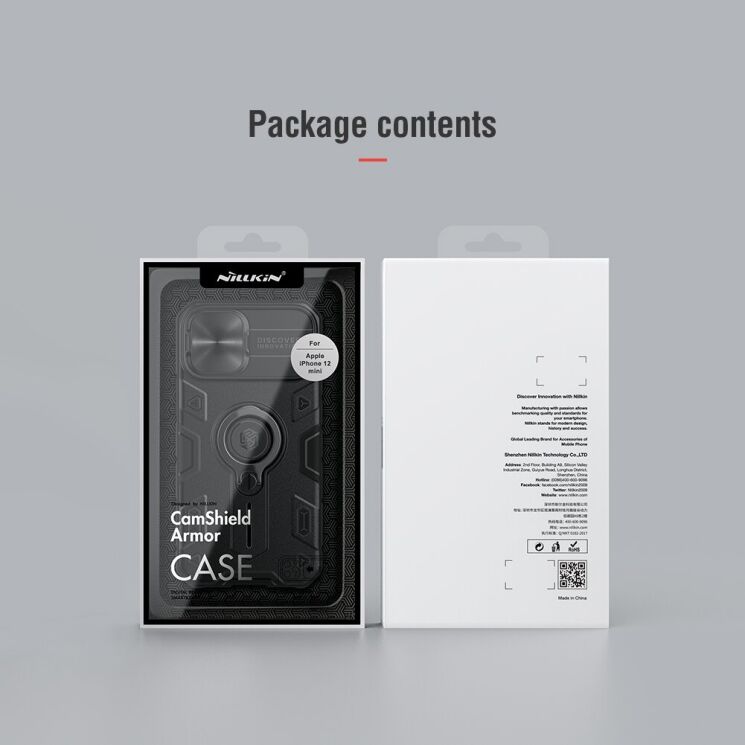 Захисний чохол NILLKIN CamShield Armor для Apple iPhone 12 mini - Black: фото 13 з 13