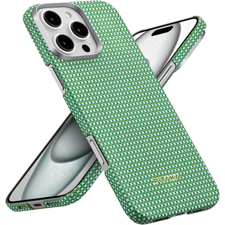 Защитный чехол Pitaka Ultra-Slim Case для Apple iPhone 16 Pro KI1601PFOR - Forest Green: фото 1 из 9