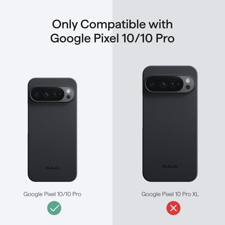 Захисний чохол Pitaka Ultra-Slim Case для Google Pixel 10 / 10 Pro (GPB2501) - Black / Grey (Twill): фото 5 з 12