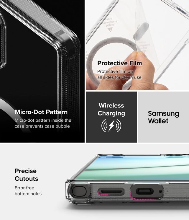 Защитный чехол Ringke Fusion Magnetic для Samsung Galaxy S25 Ultra (S938) 8800274968936 - Clear: фото 13 из 17