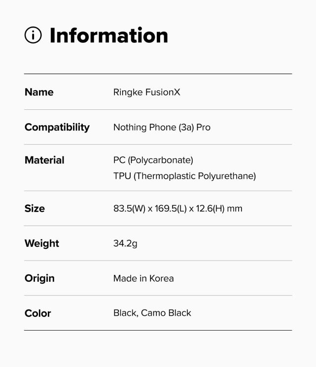 Защитный чехол RINGKE Fusion X для Nothing Phone (3a) Pro (8800293853640) - Black: фото 10 из 10